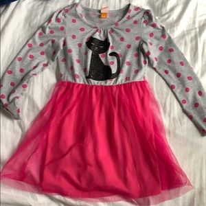 Pink and black cat dress